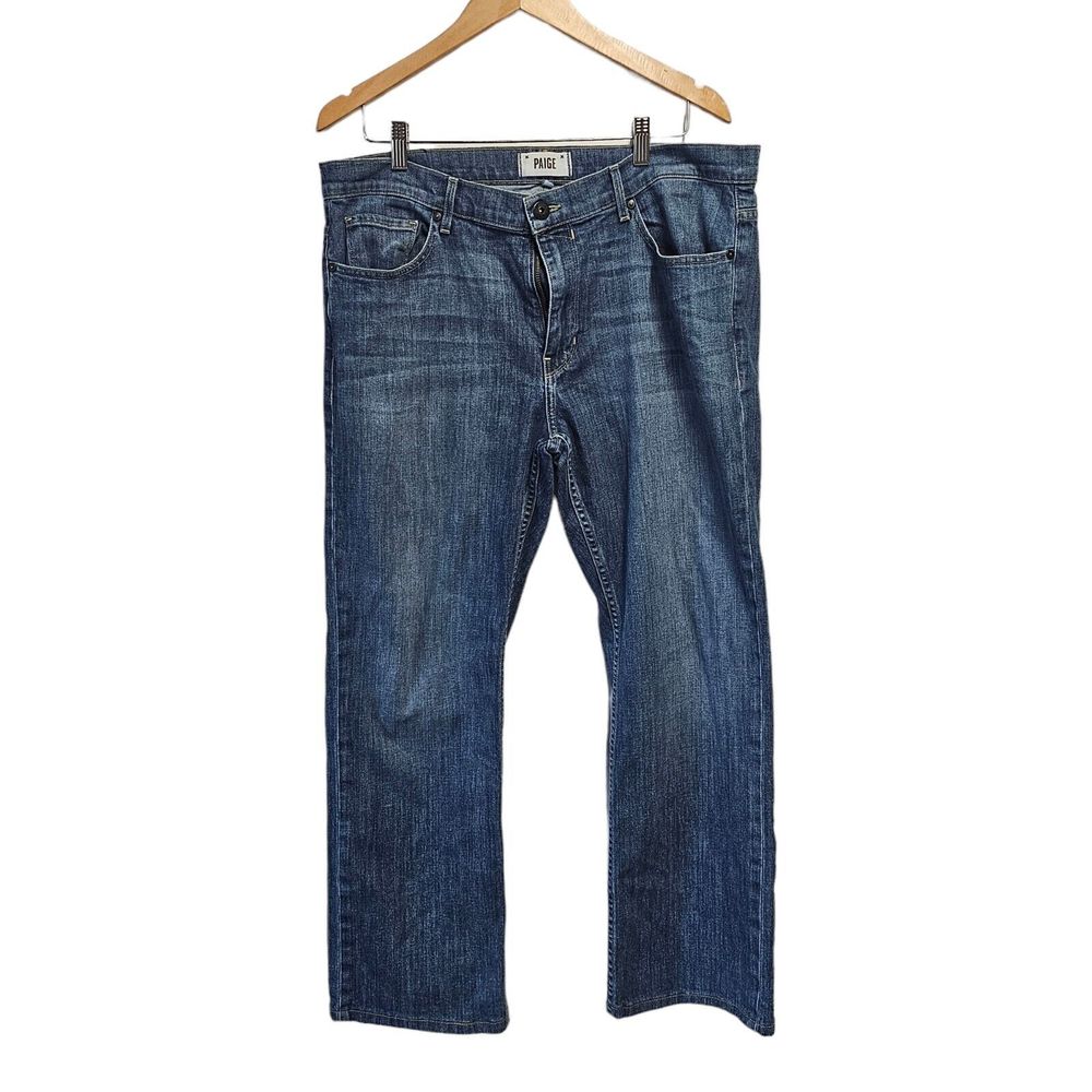 Paige Doheny Straight Jeans 36 Whistler Wash Blue Denim USA